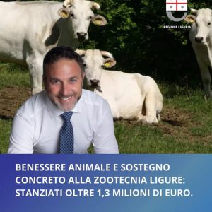 La Regione 2026 e il ‘benessere degli animali’: 1 milione 325 mila € per bovini, ovini, caprini e suini e premia chi investe